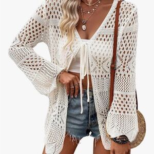 Brand New Cream Crochet Knit Top